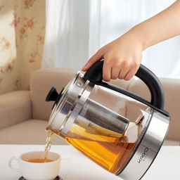 Ấm siêu tốc thuỷ tinh borosilicate kèm lọc trà có điều chỉnh nhiệt độ Kaiyo 1.…
