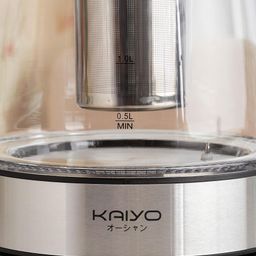 Ấm siêu tốc thuỷ tinh borosilicate kèm lọc trà có điều chỉnh nhiệt độ Kaiyo 1.…
