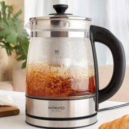 Ấm siêu tốc thuỷ tinh borosilicate kèm lọc trà có điều chỉnh nhiệt độ Kaiyo 1.…