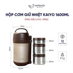HỘP CƠM GIỮ NHIỆT KAIYO NHẬT BẢN 3 TẦNG cực xịn và đẹp luôn
