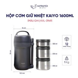 HỘP CƠM GIỮ NHIỆT KAIYO NHẬT BẢN 3 TẦNG cực xịn và đẹp luôn