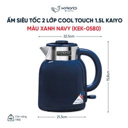 Ấm siêu tốc 2 lớp Cool touch Kaiyo 1.5L