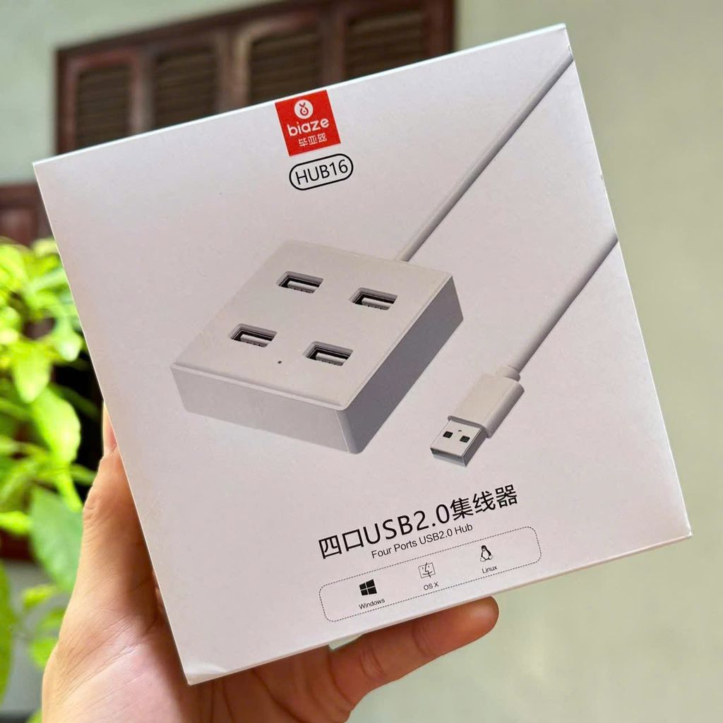 Hub chia USB hãng Biaze HUB16 này 4 cổng Usb 2.0, tốc độ lên đến 480Mbps