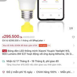 đèn LED thông minh XIAOMI Yeelight W3 E26/E27, điều khiển App,
