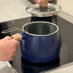 Nồi chiên ngập dầu kèm rổ hấp inox KAIYO 15cm