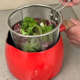 Nồi chiên ngập dầu kèm rổ hấp inox KAIYO 15cm