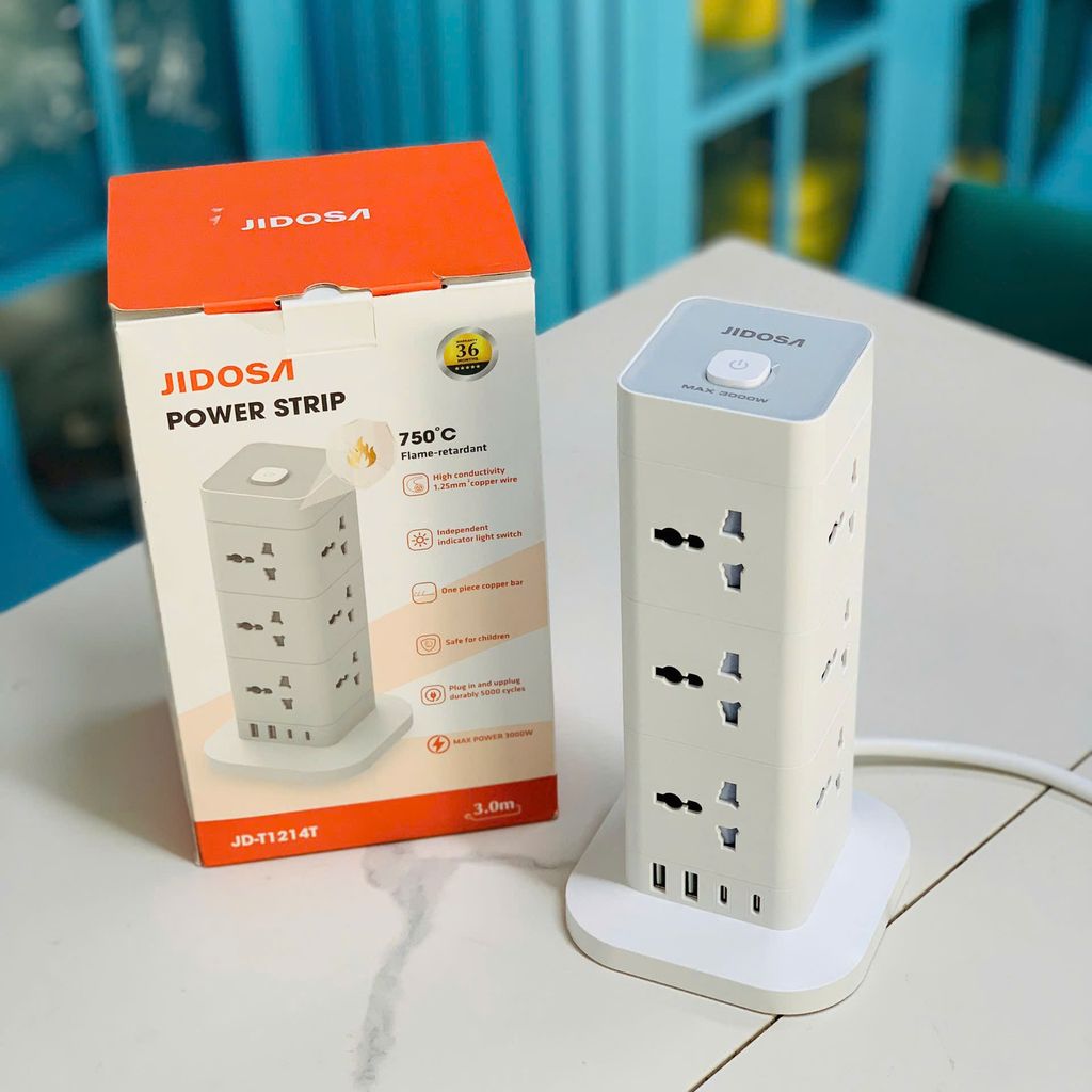 Ổ CẮM ĐIỆN THÁP VUÔNG JIDOSA 3000W ⚡️
