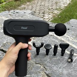 Súng massage cầm tay Fman M72, máy Massage 5 đầu, cổng sạc Type-C