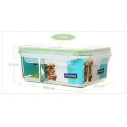 Hộp thủy tinh GLASSLOCK chia ngăn 670ml