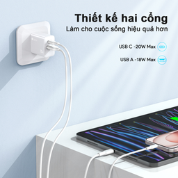 Củ sạc 20W (A+C) 1HORA GAR161 màu trắng