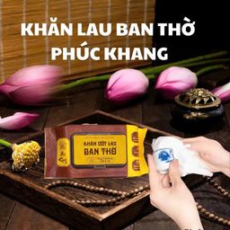 Thùng 10 gói khăn lau bao sái ban thờ Phúc Khang