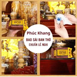 Thùng 10 gói khăn lau bao sái ban thờ Phúc Khang