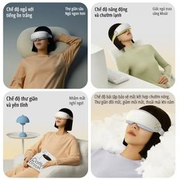 Máy massage mắt bấm huyệt miLife E4 Pro, Massage Bấm Huyệt đa điểm, kết nối bl…