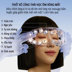 Máy massage mắt bấm huyệt miLife E4 Pro, Massage Bấm Huyệt đa điểm, kết nối bl…