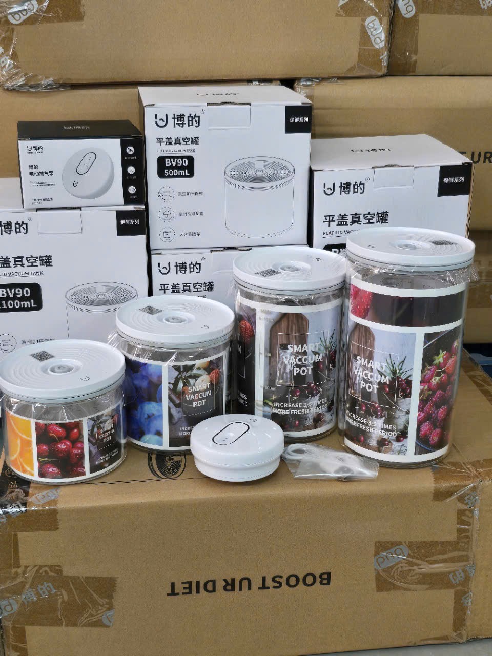 ✅ BỘ 4 HŨ THUỶ TINH HÚT CHÂN KHÔNG