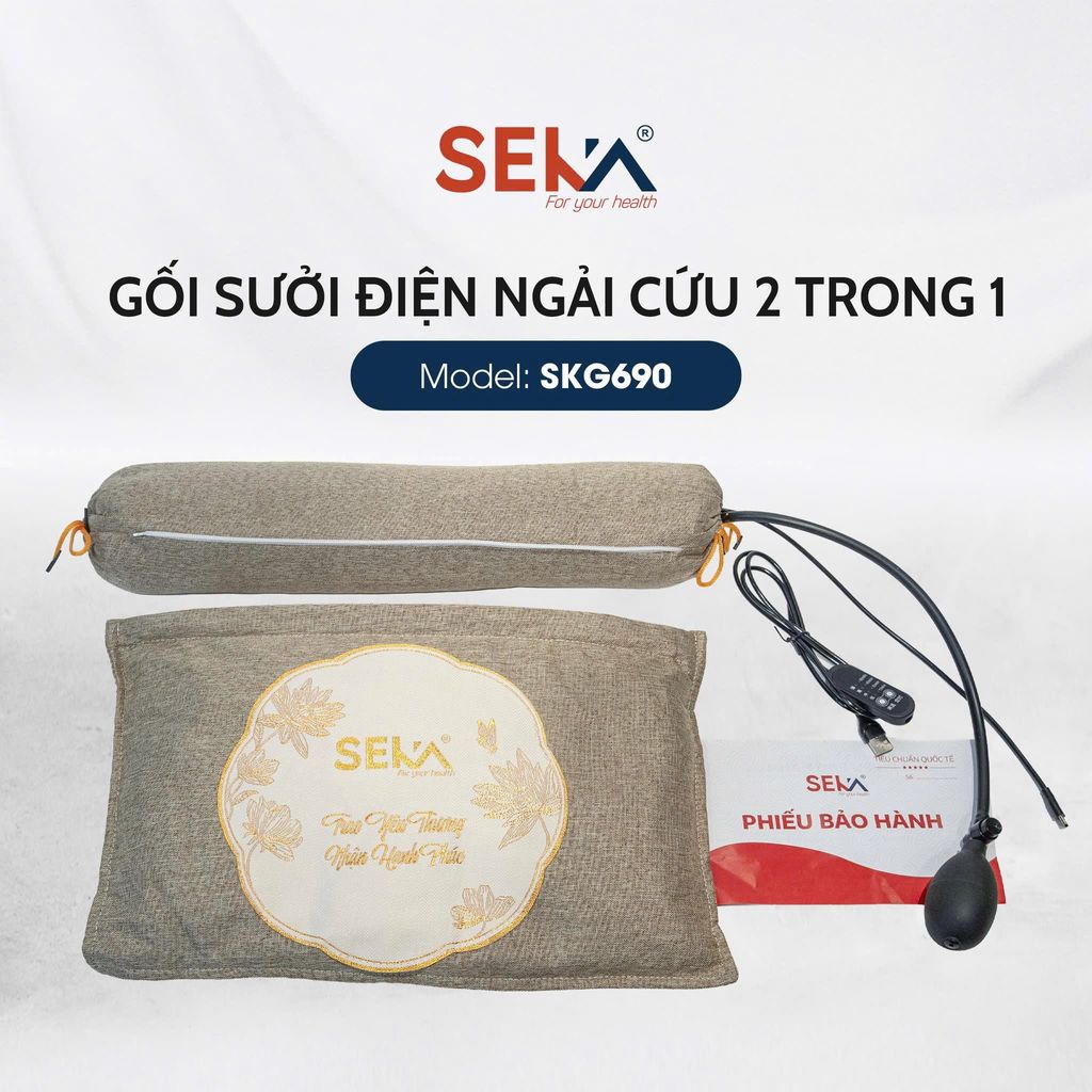 Gối sưởi điện ngải cứu 2 in 1 seka