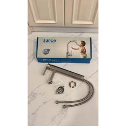 Vòi lavabo SUPOR inox 304 nóng lạnh, vòi rửa mặt 30cm