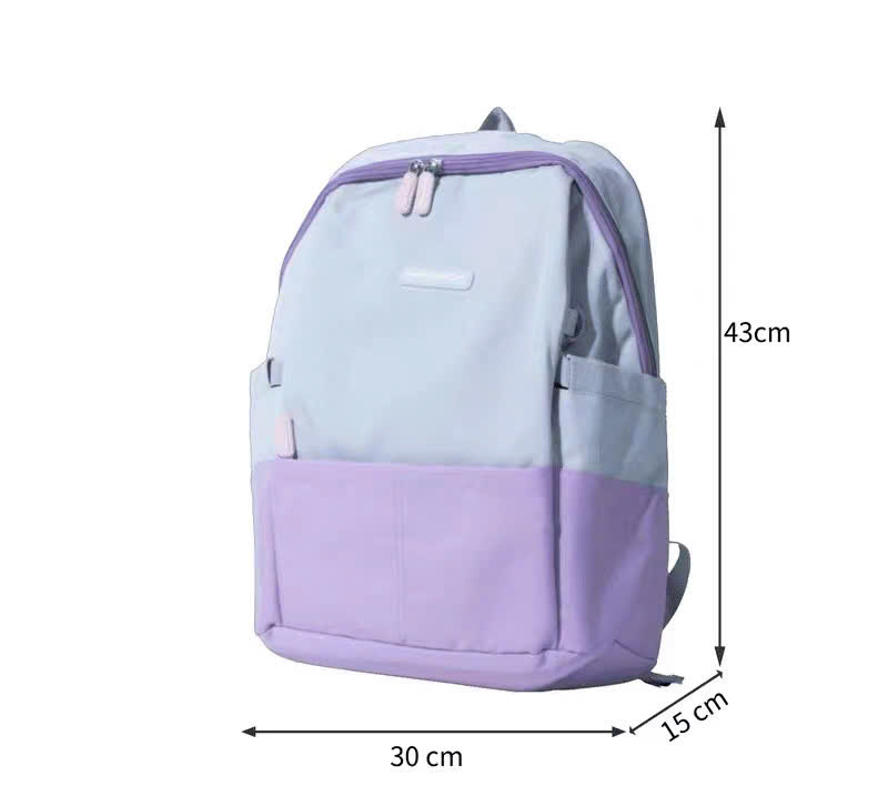 Balo rainbow dành cho học sinh sinh viên nữ XANH TÍM 