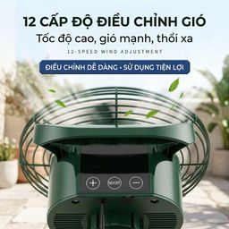 🌪️ QUẠT TÍCH ĐIỆN EDKM. lồng kim loại, 12 tốc độ gió, pin 4500mAh