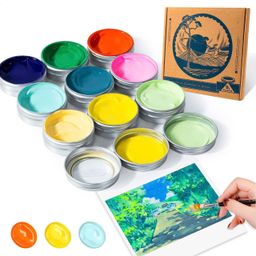 Bộ màu vẽ Gouache Arrtx ( hàng Amazon ), set 9 hũ màu, an toàn cho trẻ em