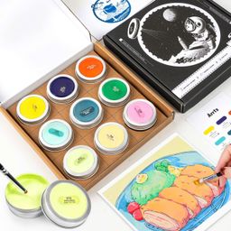 Bộ màu vẽ Gouache Arrtx ( hàng Amazon ), set 9 hũ màu, an toàn cho trẻ em