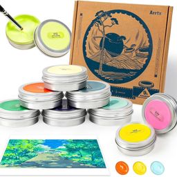 Bộ màu vẽ Gouache Arrtx ( hàng Amazon ), set 9 hũ màu, an toàn cho trẻ em