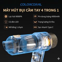Máy hút bụi cầm tay 4 trong 1 COLORCORAL - VCM008 ( hàng Amazon Mỹ ) Hút, Thổi…