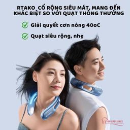 Quạt đeo cổ RTAKO GBF001 Ice Breeze Neck Hanging Fan 4000mAh Random mầu