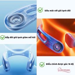 Quạt đeo cổ RTAKO GBF001 Ice Breeze Neck Hanging Fan 4000mAh Random mầu