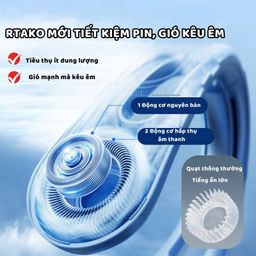 Quạt đeo cổ RTAKO GBF001 Ice Breeze Neck Hanging Fan 4000mAh Random mầu