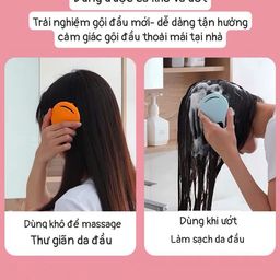 Lược gội massage đầu silicon hình giọt nước