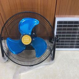 Quạt sàn tích điện 12inch CHILL HOME, pin 4800mAh, kèm panel NLMT, lồng & cánh…