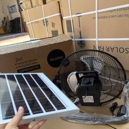 Quạt sàn tích điện 12inch CHILL HOME, pin 4800mAh, kèm panel NLMT, lồng & cánh…