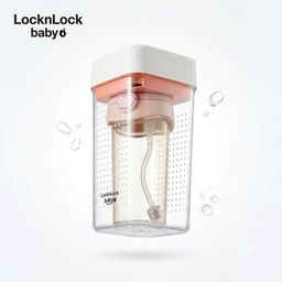 Bình Nước Trẻ Em Lock&Lock Nhựa Tritan, Có Ống Hút, Chống Đổ Nước