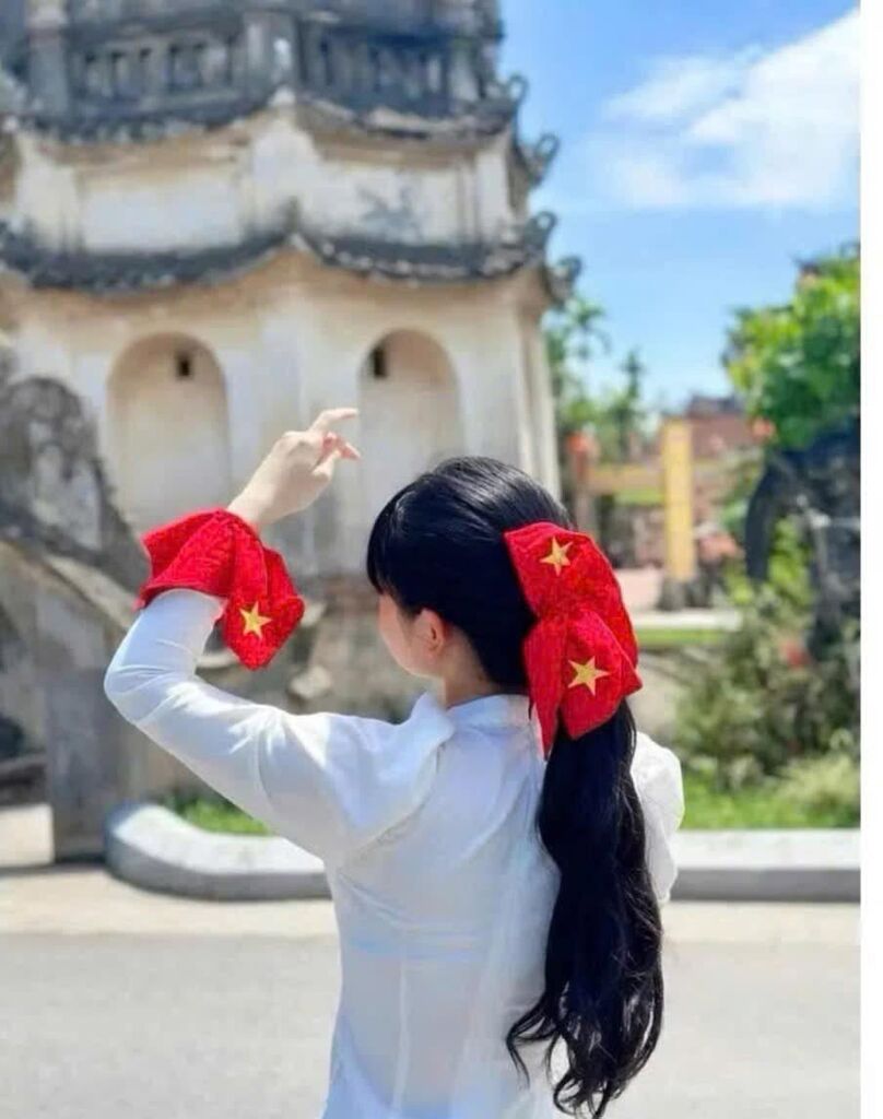 DÂY BUỘC TÓC CỜ ĐỎ SAO VÀNG thêu - Ảnh 3