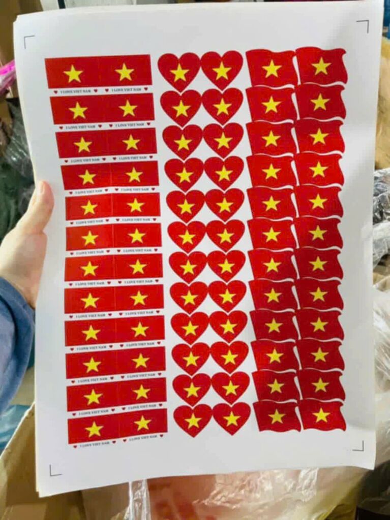 Stick cơ miếng dán  cờ đỏ sao vàng 72 miếng to - Ảnh 6