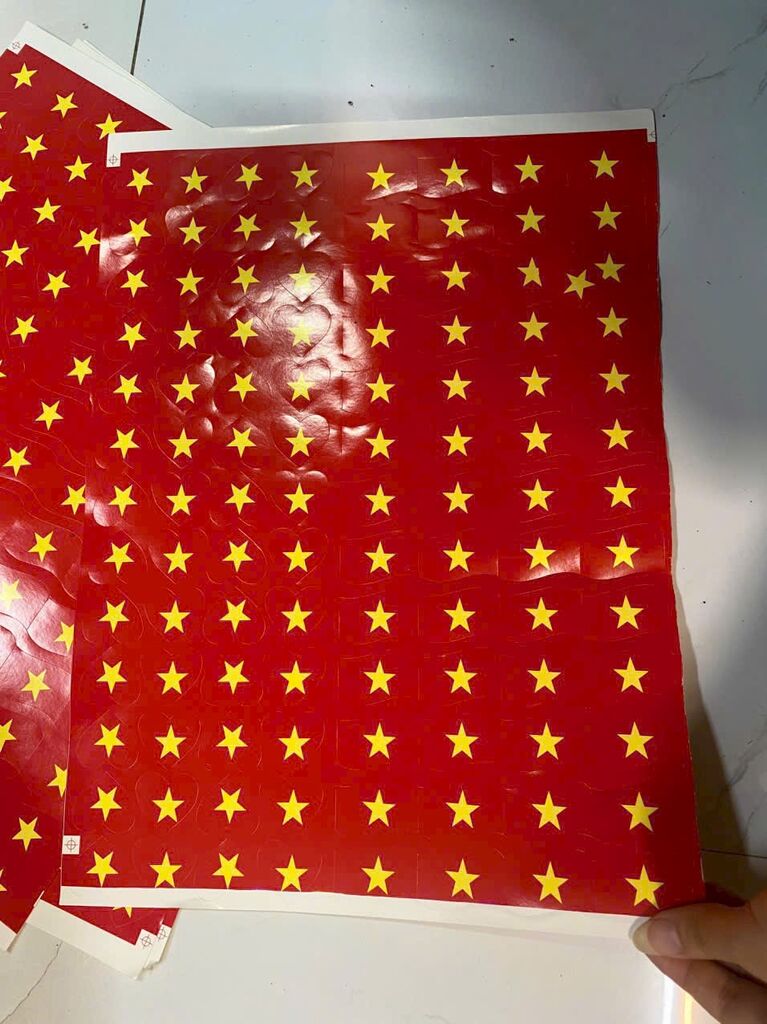 Stick cơ miếng dán  cờ đỏ sao vàng 72 miếng to - Ảnh 5