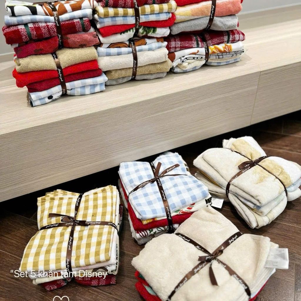 SET 5 khăn tắm hoạ tiết hoạt hình - Ảnh 3