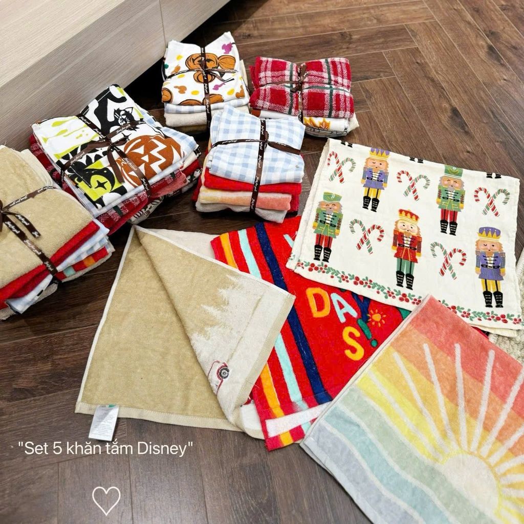 SET 5 khăn tắm hoạ tiết hoạt hình - Ảnh 8