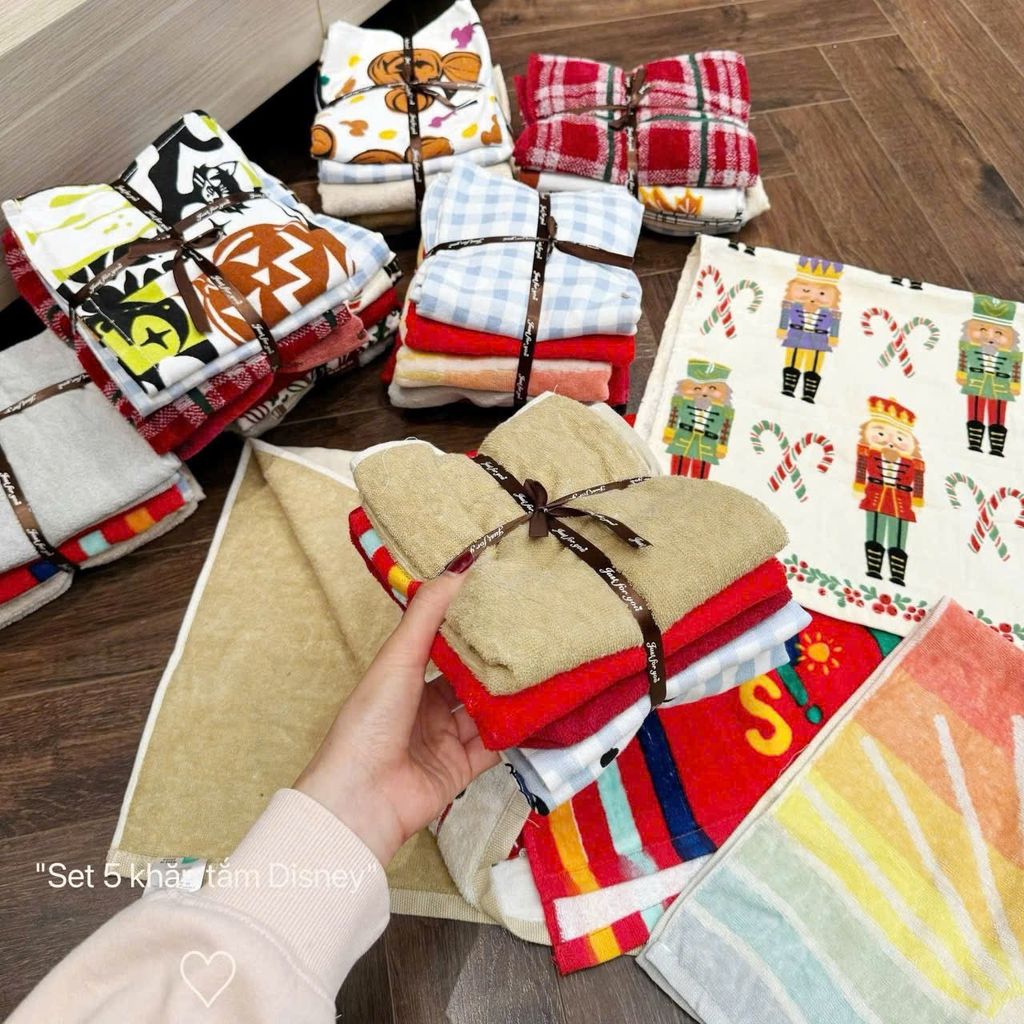 SET 5 khăn tắm hoạ tiết hoạt hình - Ảnh 9