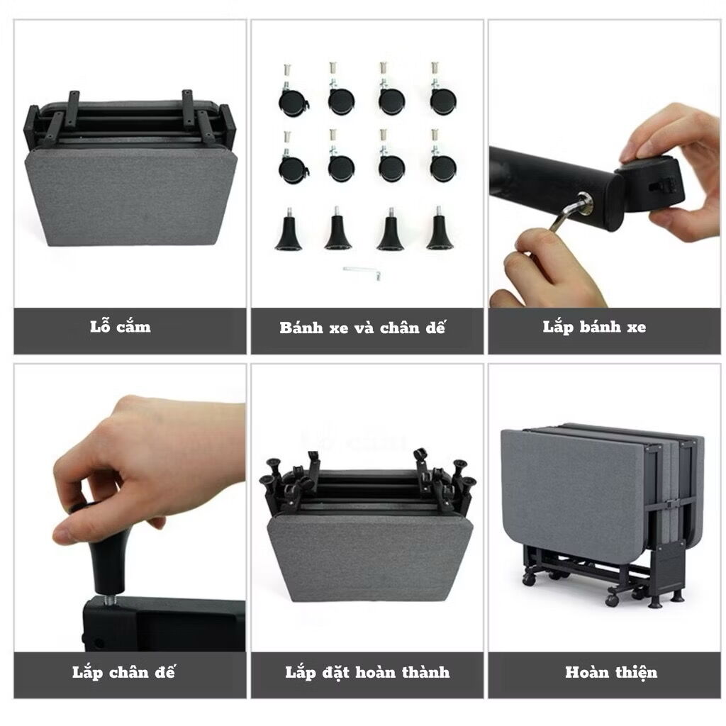 Giường gấp gọn văn phòng 4 khúc - Ảnh 6