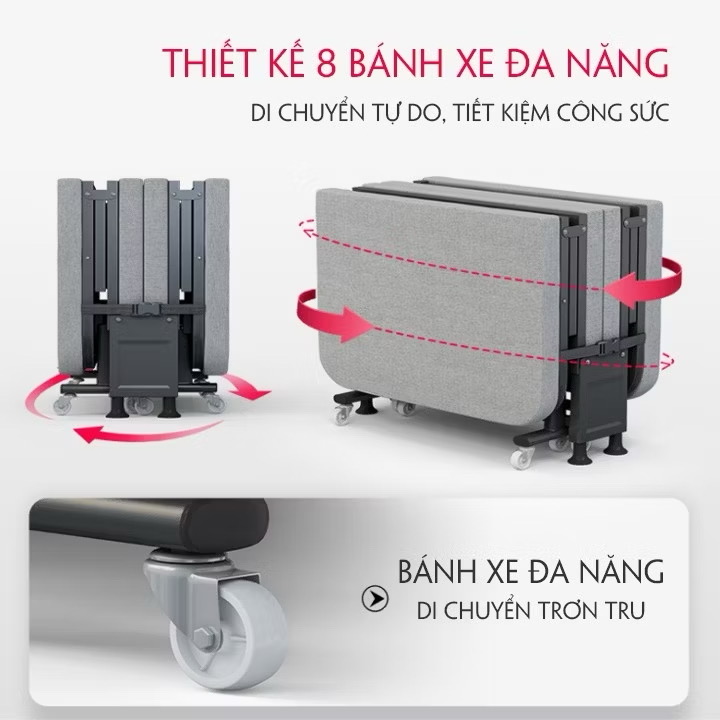 Giường gấp gọn văn phòng 4 khúc - Ảnh 5