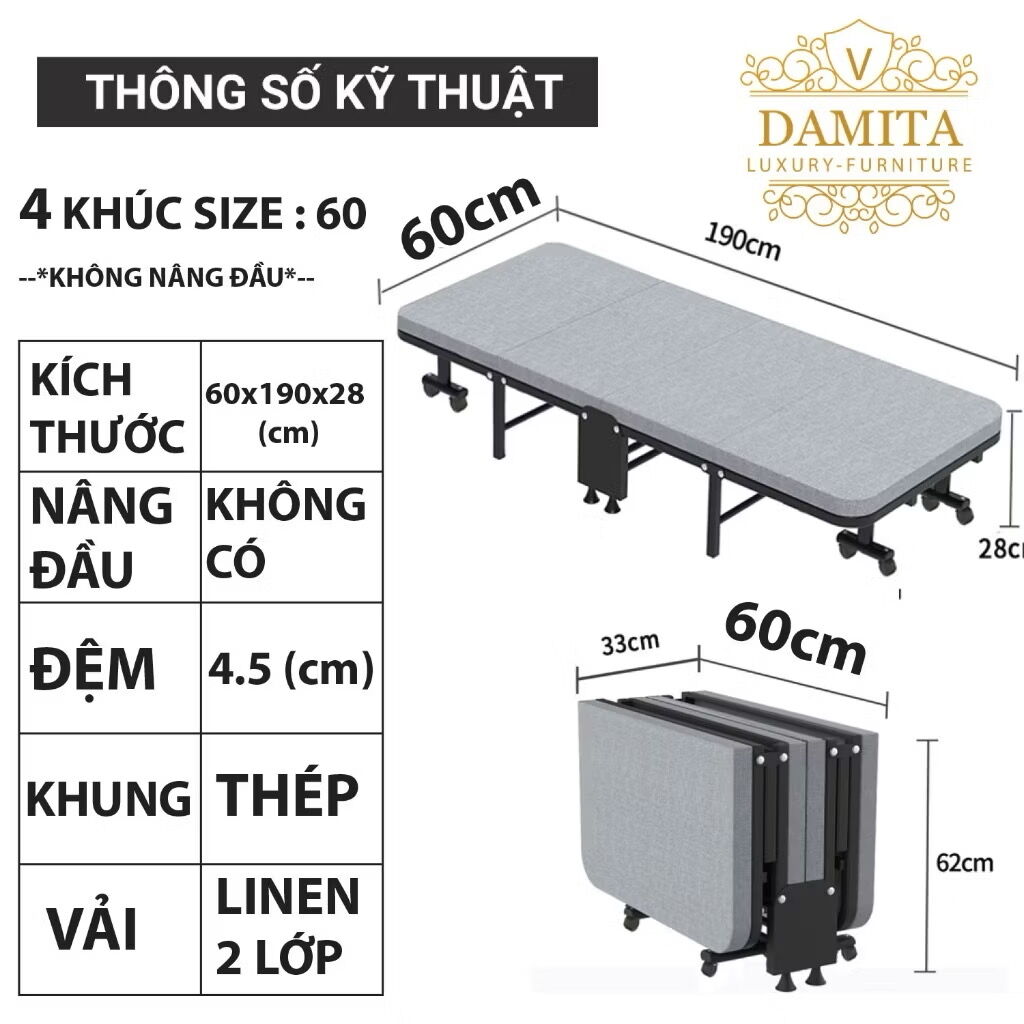 Giường gấp gọn văn phòng 4 khúc - Ảnh 7