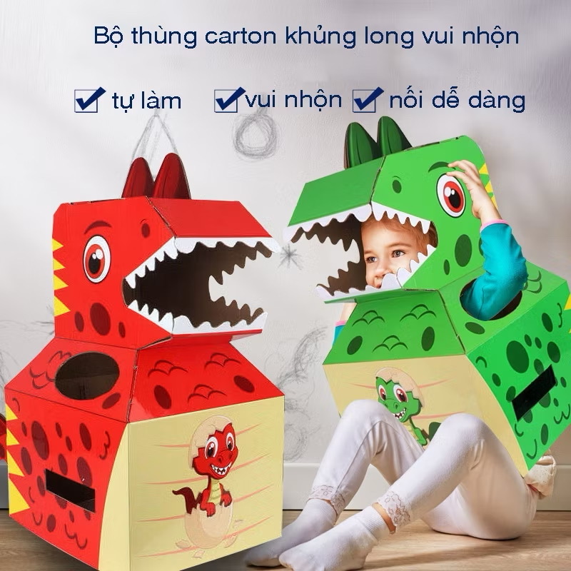 Bộ hoá trang trung thu thùng cactong các con vật - Ảnh 2