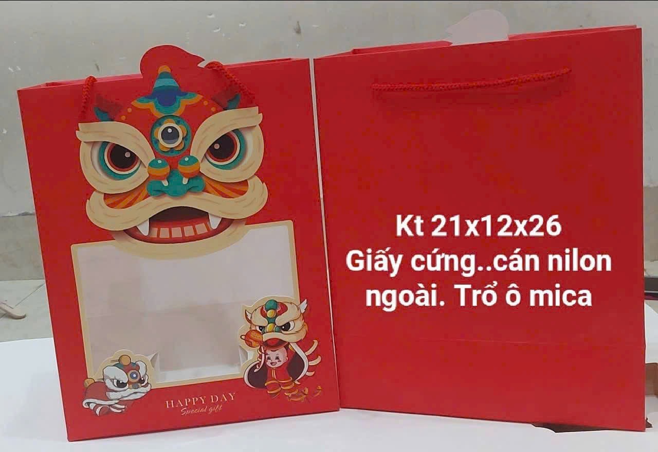 Túi hình lân mặt kính đựng quà trung thu - Ảnh 2