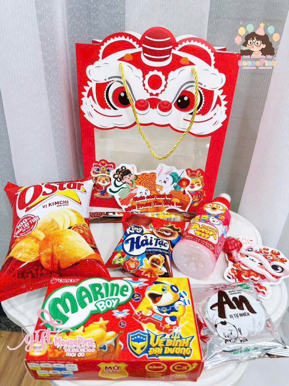 Túi hình lân mặt kính đựng quà trung thu - Ảnh 3