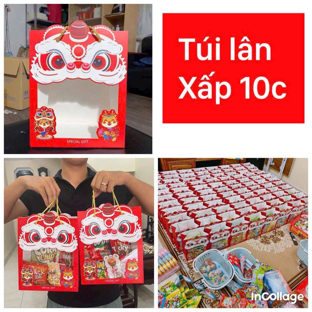 Túi hình lân mặt kính đựng quà trung thu - Ảnh 4