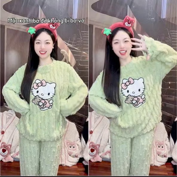 bộ ngủ lông hello Kitty - Ảnh 5