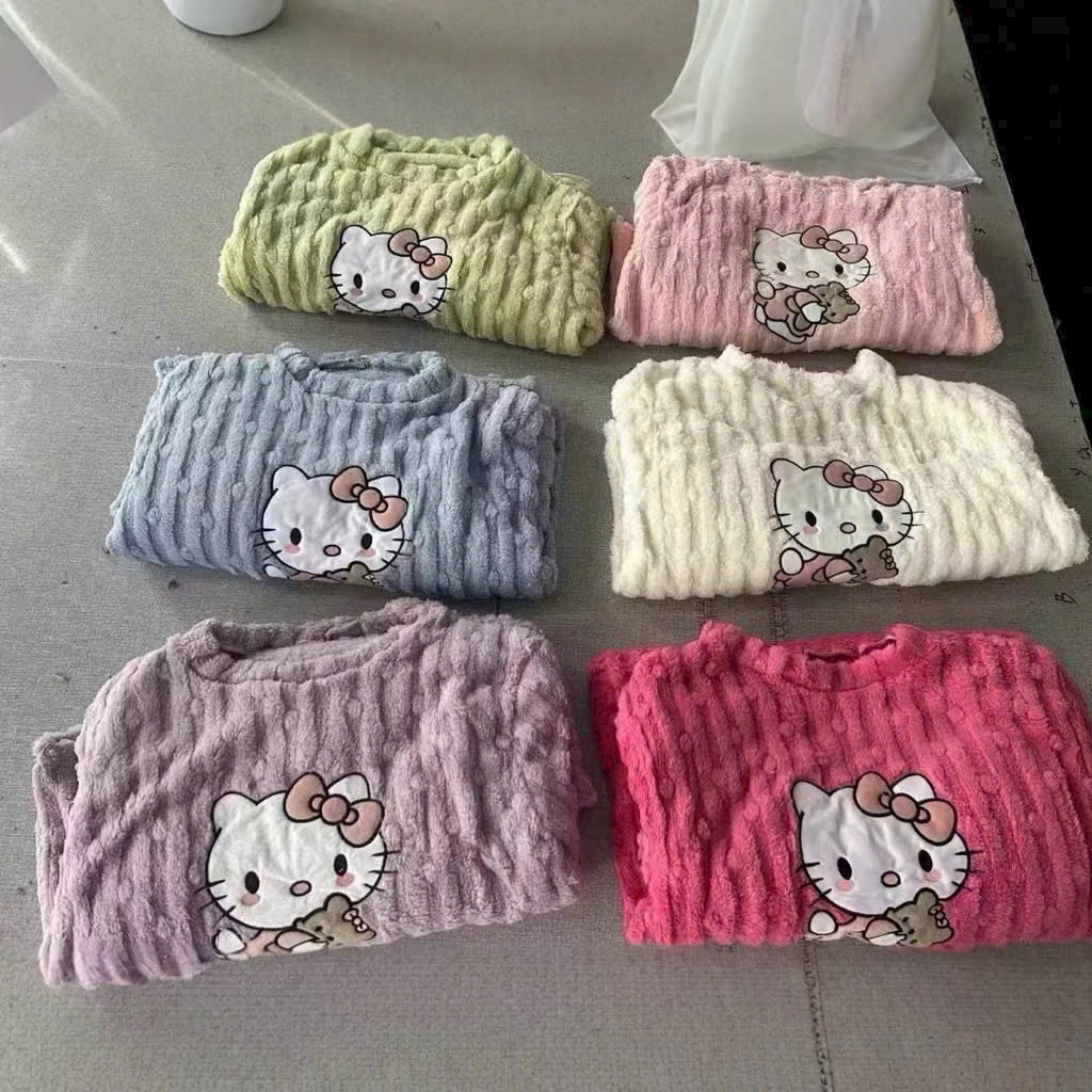 bộ ngủ lông hello Kitty - Ảnh 8