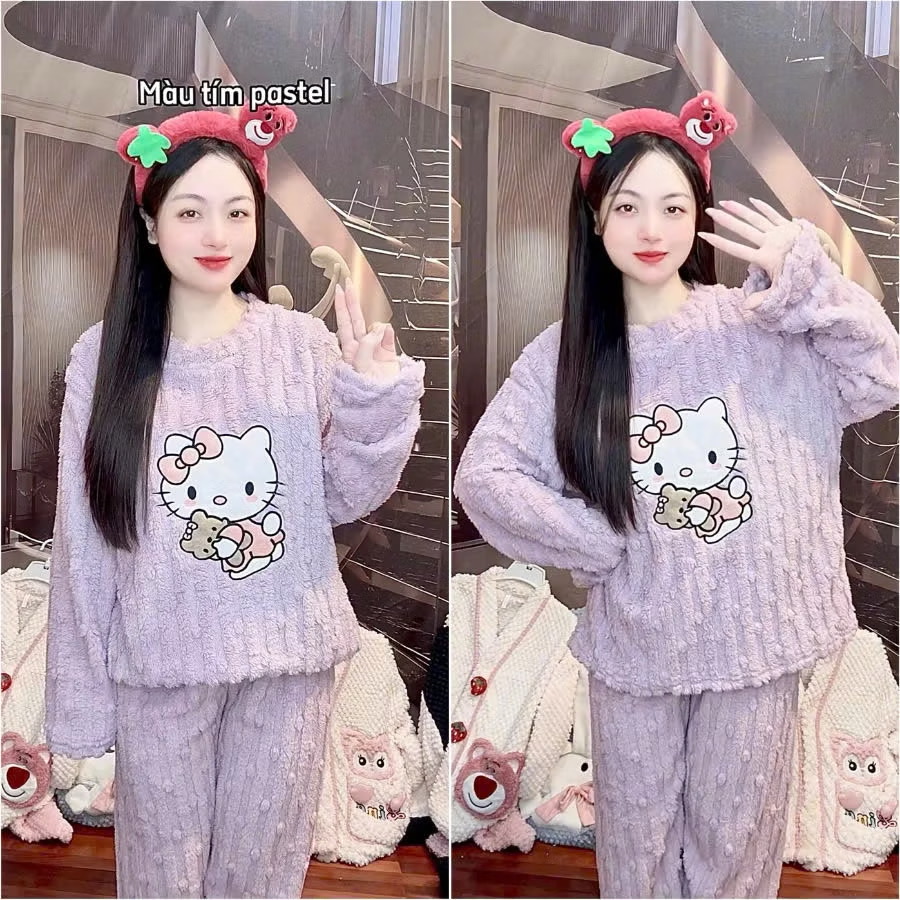 bộ ngủ lông hello Kitty - Ảnh 6